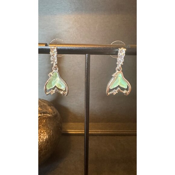 3/$35 Colorful Mermaid Tail Zircon Earrings Silver|925 Silver - Picture 3 of 7